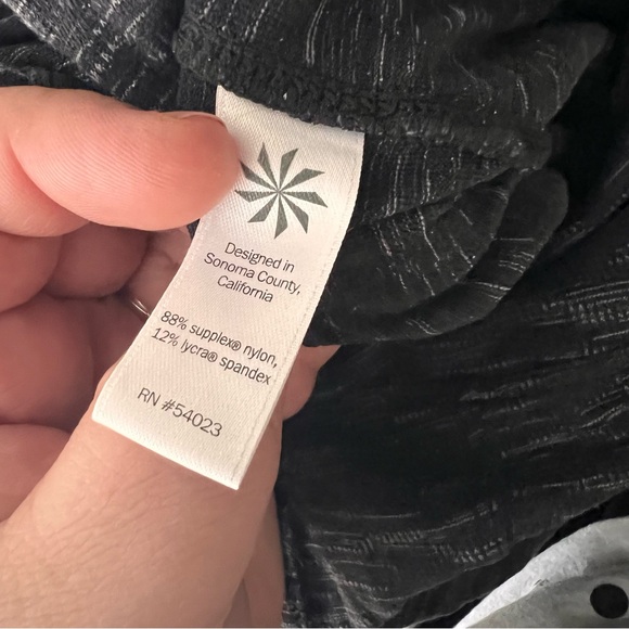 Athleta Metro High Rise Leggings Space Dye Charcoal Gray With Pockets Size Med - Picture 10 of 10